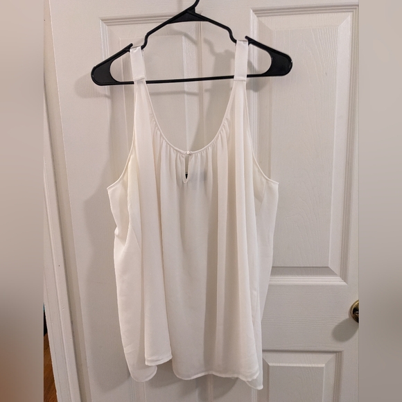 Lane Bryant Tops - Lane Bryant white, ribbon strap tank, size 26